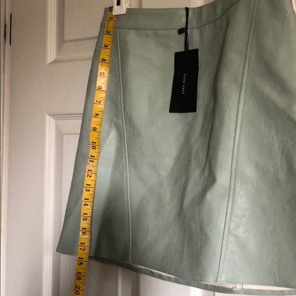 Zara light blue/gray leather mini skirt. NWT. - Picture 6 of 7